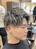 【パーマ ・ハイライト 】 メンズカット + パーマ + ハイライト ￥１５４００