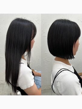 ロミー 本厚木(ROMMY.) 大人可愛いショートボブ◎黒髪パッツン前髪あり◎20代~50代