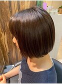 ショート/ボブ/ストレート/ナチュラルブラウン