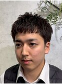 MEN’S HAIR/ブルーブラック/フェザーパーマ/ハイライト
