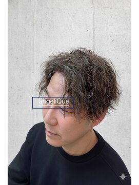 針金横落ちカールパーマ