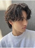 横浜西口メンズパーマサーフカール波巻きパーマセンターパート