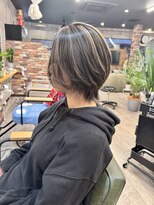 ルーナヘアー(LUNA hair) コントラストハイライト/ショート/大人ショートブリーチ30代40代