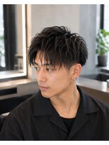 MEN's Baguz MEN'Sカット/ MEN'Sパーマ/ MEN'Sカラー メンズ黒髪ウェットマッシュ無造作ウェーブパーマ韓国風束感