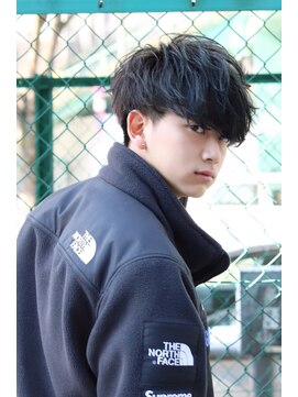 ネイビー(NAVY) 1分スタイリングサイドパートショートフェザーマッシュ☆