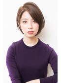 アシメショートエアリーショートグレージュナチュラルボブ