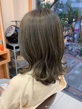 ノブヘアーデザイン 伊勢佐木町店(NOB hairdesign) 〈NOB伊勢佐木町店〉ボブルフ オリーブアッシュ ハイライト