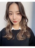 韓国風前髪なしのロングレイヤー×インナーカラー《銀座》