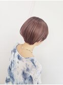 丸みショートボブ★ピンクカラー