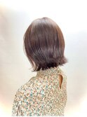外ハネ/切りっぱなしボブ/暖色系カラー/小顔/ボブ/30代40代/