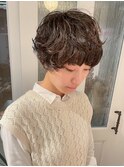 マッシュショート外国人風くせ毛風パーマ丸みショート