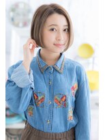 ミック 日暮里店(miq)&nbsp;ビターショコラ前下がり小顔ナチュラルぶつっとボブa1