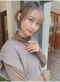 小顔ショートボブ×インナカラー