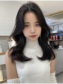 褒められる、顔まわりカット韓国くびれヘア/レイヤーカット