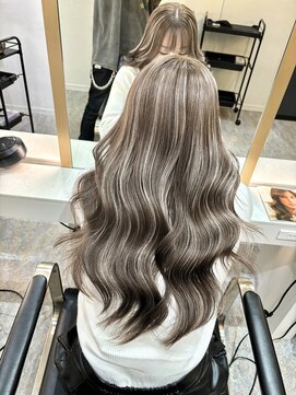 ブレンド 渋谷(BLend) 前髪ハイライトカラーこなれミディイメチェンウェーブパーマ