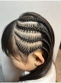 キッズ地毛サイドコーンロウ