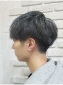 韓国マッシュ/ツーブロック/ブルーブラック/アッシュ
