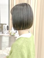 ロンドシエル 横浜(Lond ciel)&nbsp;ミニウルフチェリーブラウンブリーチなしショートボブ前髪/横浜