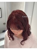 透明感/暖色/カシスピンク/ダブルカラー