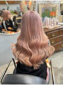 ケアブリーチダブルカラーホワイトパールピンクベージュカラー