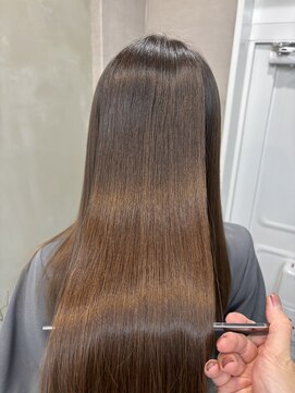 ファビ 渋谷(Fab) くびれヘア/暗めカラー/アプリコットオレンジ/縮毛矯正