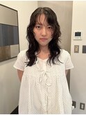 シースルーバング/パーマ/黒髪カタログ/小顔/名駅/伏見/栄