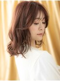 □ベビーピンクブラウン小顔波巻きウェーブ404志木20代30代40代
