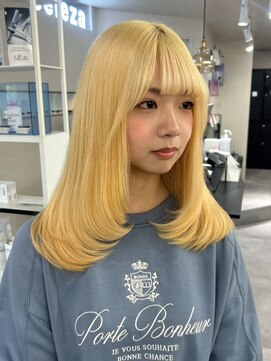 ベレーザ 渋谷(BELEZA) 16343ブリーチ＆ダブルカラー渋谷エンドカラーラウンドバング