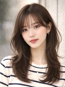 ロティー 天神(loty) レイヤー 顔周りカット 似合わせ 赤み消しベージュ 透明感カラー