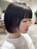 エリマ 横浜西口(elima)&nbsp;顔まわりレイヤーボブインナーカラーパープル