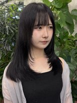 キャラハーフ 池袋東口店(KYARA HALF) レイヤーカット/ブルーブラック/グレージュ/顔まわり/前髪