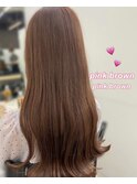 暖色カラー　ピンクカラー　ピンクブラウン　ツヤカラー　学割