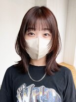 顔まわりウルフ_斜めバンググレージュカラー_ba463341