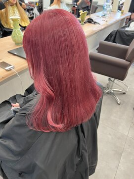 ベレーザ 渋谷(BELEZA) 8228ベビーピンクカシスレッドハイトーンカラー韓国ワンホンヘア