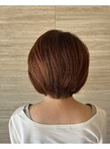 大人すっきりボブ暖色系オレンジベージュ【上桂/桂】