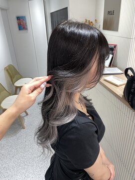 ペレ 渋谷(PELE) h_ デザインカラー/レイヤーカット/ウェットヘア/ベージュ