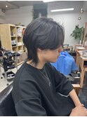 センターパートウルフ