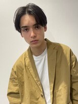 ハニー 町田(HONEY) かき上げセンターパート　黒髪　ニュアンスパーマ　韓国風