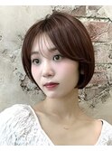 (岩田莉奈)うる艶カラー30代40代50代丸みショートひし形新宿