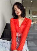 フェミニンゆるふわウェーブボブ