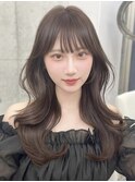 くびれヘア　髪質改善　レイヤーカット　ミルクティー