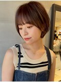 マロンベージュ/ショート/前髪/レイヤー/髪質改善/縮毛矯正/天神