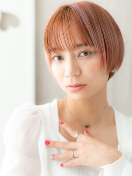 カバーヘア ブリス 北浦和(COVER HAIR bliss) ペールオレンジベージュ丸みショートマッシュY北浦和20代30代