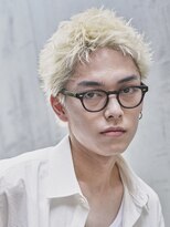 サンクマーケット 渋谷(cinq MARKET) 渋谷メンズブリーチカラーホワイトブロンドメンズショート韓国