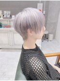 ハイレイヤーウルフ/全頭ブリーチホワイトカラー