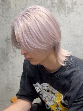 メンズオルズ 渋谷(MEN'S ALLZ) ホワイトシルバーウルフケアブリーチケアカラーハイトーン