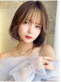 酸性ストレート/前髪カット/リタッチ/カット/ブリーチ
