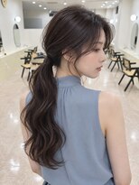 モト 船橋(moto)&nbsp;韓国ローポニー艶髪ダークブラウン顔周り後れ毛ヘアセット船橋