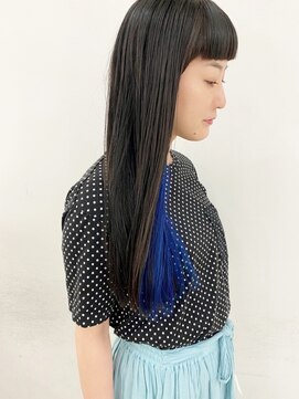 エンドリンク(endlink) ぱっつん黒髪ロング×デザインブルー