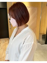 カミエ(kamie) ＊小顔シルエットボブ ピンクカラー 透明感 三宮美容室 神戸